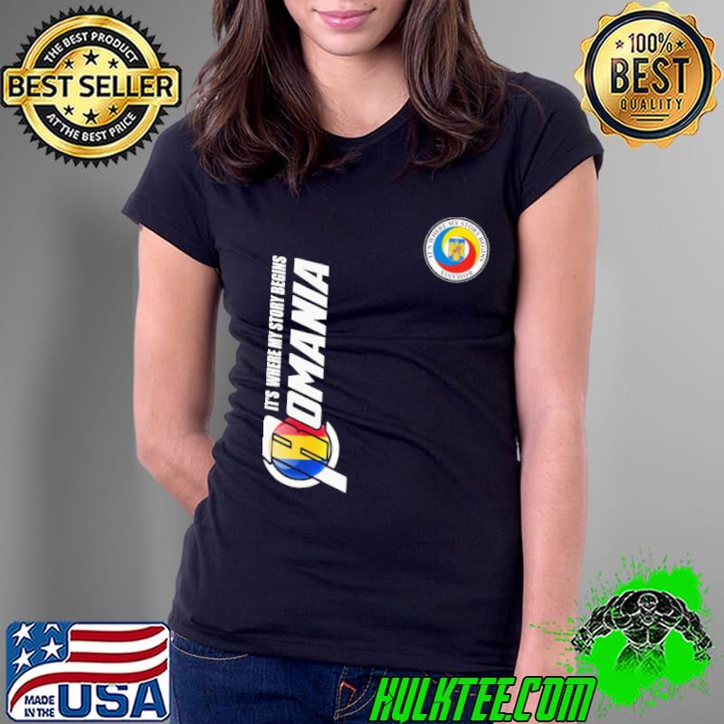 Nice Its where my story begins Romania logo Ladies Tee Nice Its where my story begins Romania logo Ladies Tee