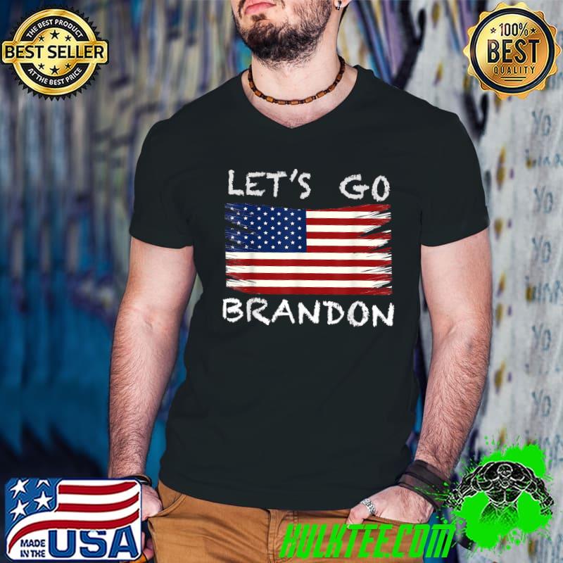 Nice let's Go Brandon Tee Conservative Anti Liberal US Flag T-Shirt