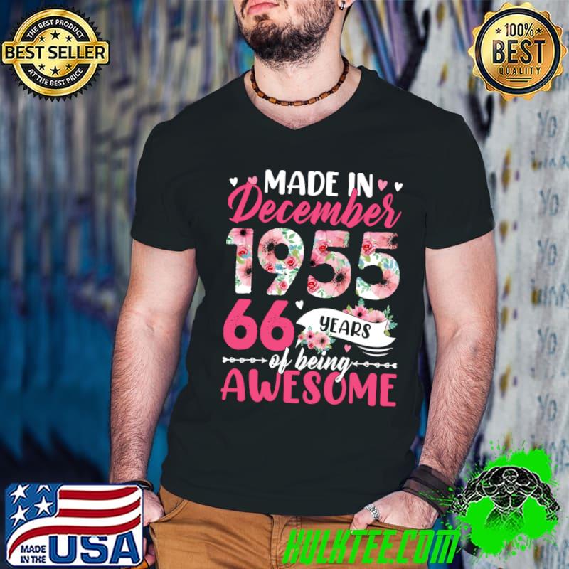 Nice made In 1955 December Birthday 66 Years Of Being Awesome T-s Guys V Neck Nice made In 1955 December Birthday 66 Years Of Being Awesome T-s Guys V Neck
