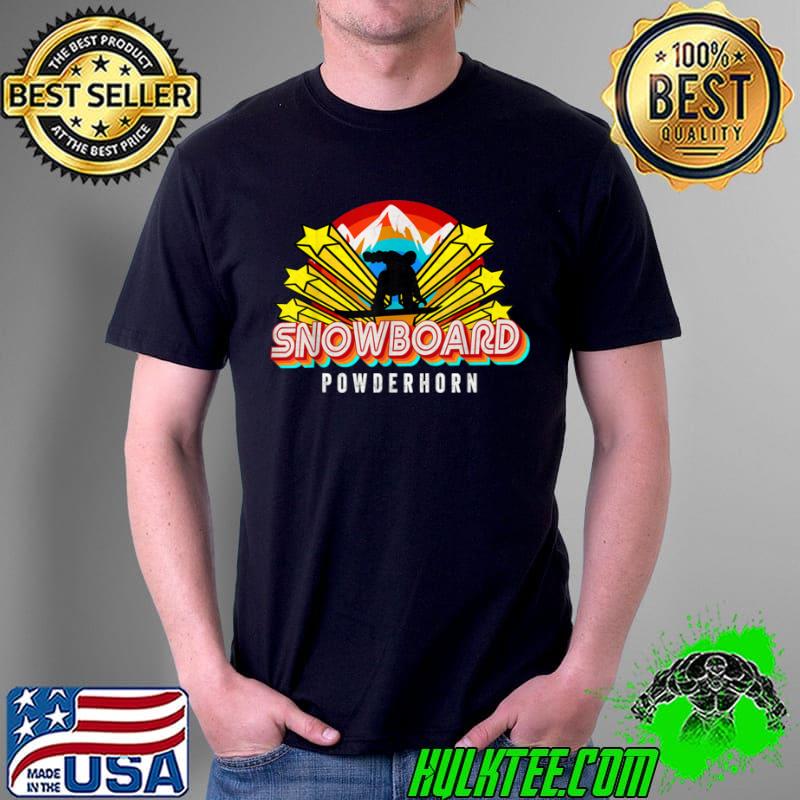Nice Powderhorn Colorado Snowboard Powder Co Retro Gear T Shirt Unisex Nice Powderhorn Colorado Snowboard Powder Co Retro Gear T Shirt Unisex
