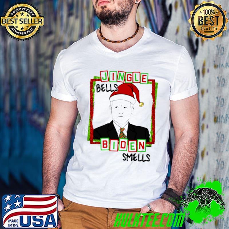 Nice Santa hat jingle bells Biden smells Christmas shirt