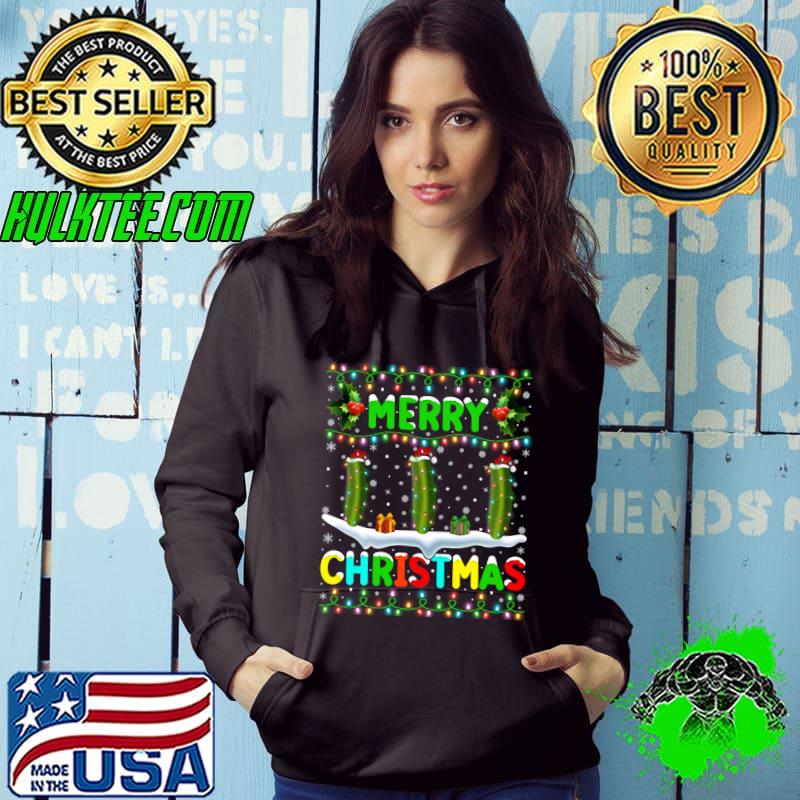 Nice Xmas Zucchini Lighting Santa Hat Merry Christmas Zucchini T-shirt