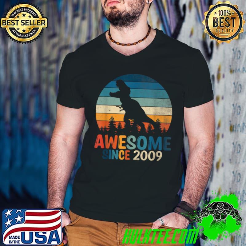 Official 13 Years Old Boy Dinosaur 13th Birthday Awesome Since 2009 T Shirt