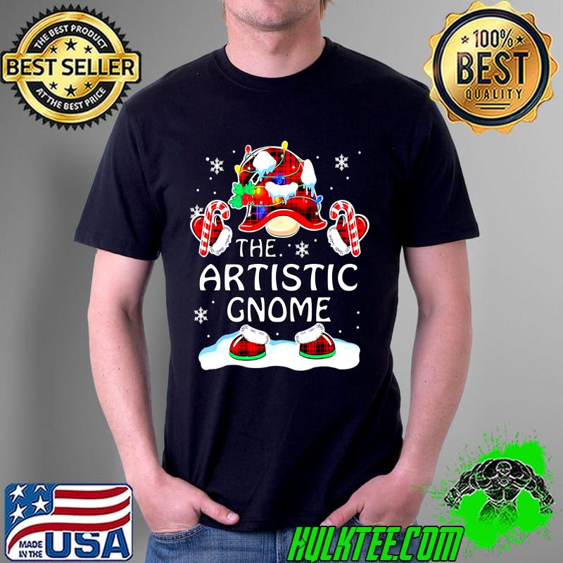 Official Artistic Gnome Gnomies Red Plaid Matching Family Christmas T- Unisex Official Artistic Gnome Gnomies Red Plaid Matching Family Christmas T- Unisex
