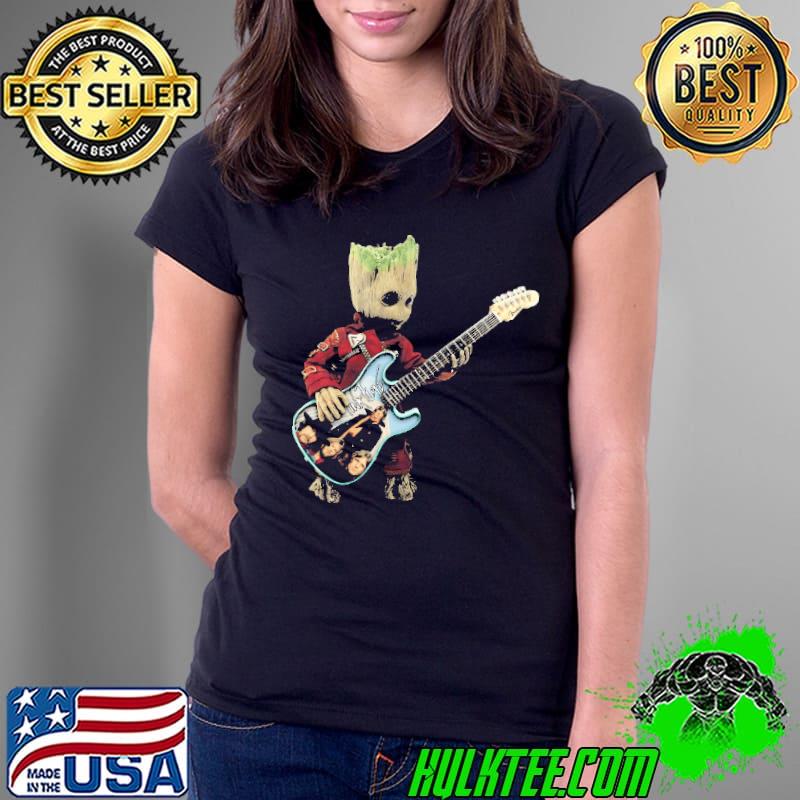 Official baby Groot Plays The Pink Floyd Guitar Shirt Ladies Tee Official baby Groot Plays The Pink Floyd Guitar Shirt Ladies Tee