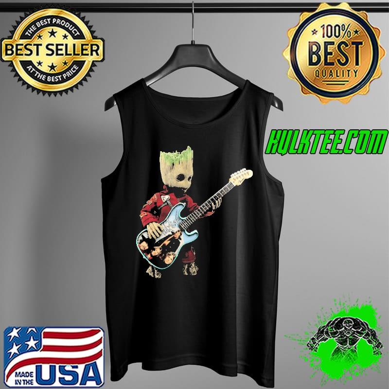 Official baby Groot Plays The Pink Floyd Guitar Shirt Tank Top Official baby Groot Plays The Pink Floyd Guitar Shirt Tank Top