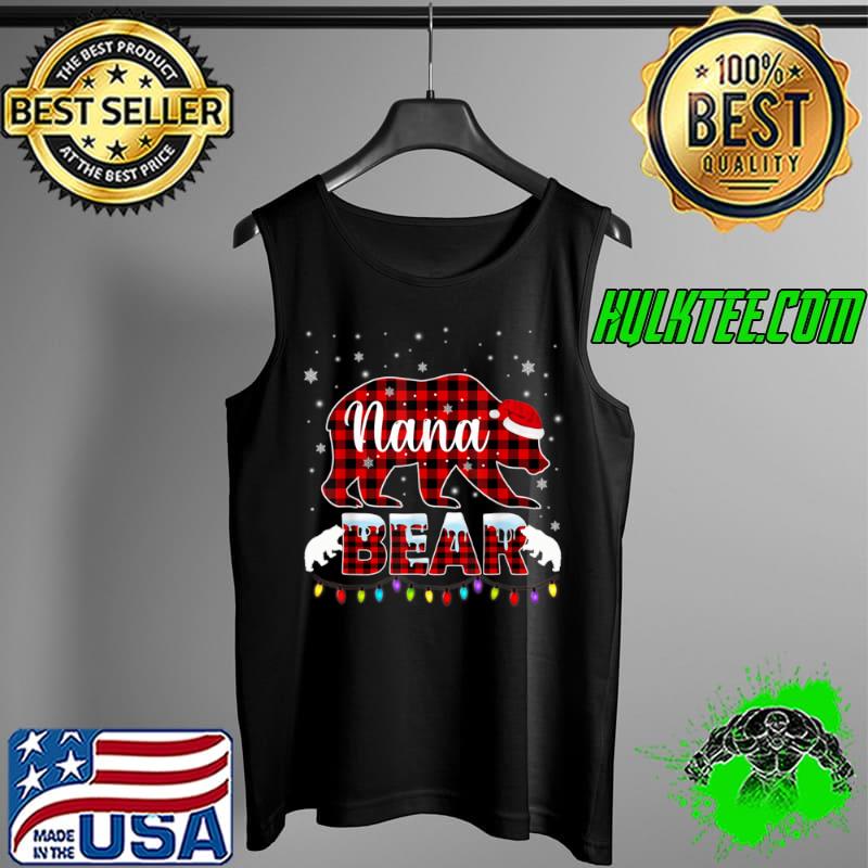 Official Christmas Pajama Matching Family Red Plaid Nana Bear T Shirt Tank Top Official Christmas Pajama Matching Family Red Plaid Nana Bear T Shirt Tank Top