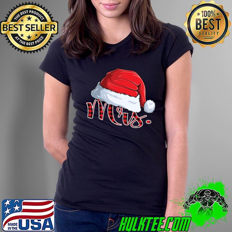 Official couples Matching Pajamas Plaid Christmas Mr and Mrs Claus T-Shirt Ladies Tee Official couples Matching Pajamas Plaid Christmas Mr and Mrs Claus T-Shirt Ladies Tee