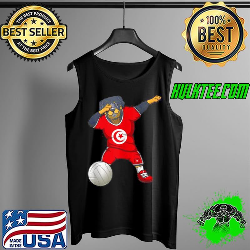 Official Dabbing Rottweiler Tunisia Jersey Tunisian Volleyball Fans Shirt Tank Top Official Dabbing Rottweiler Tunisia Jersey Tunisian Volleyball Fans Shirt Tank Top