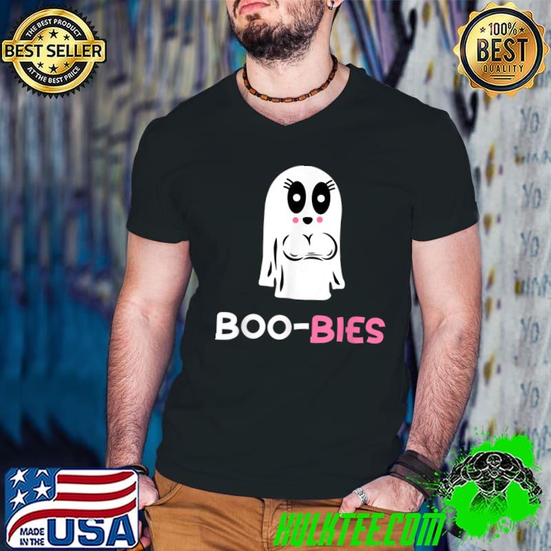 Official funny Female Kawaii Ghost with Boo-Bies, Halloween Costume T-Shirt
