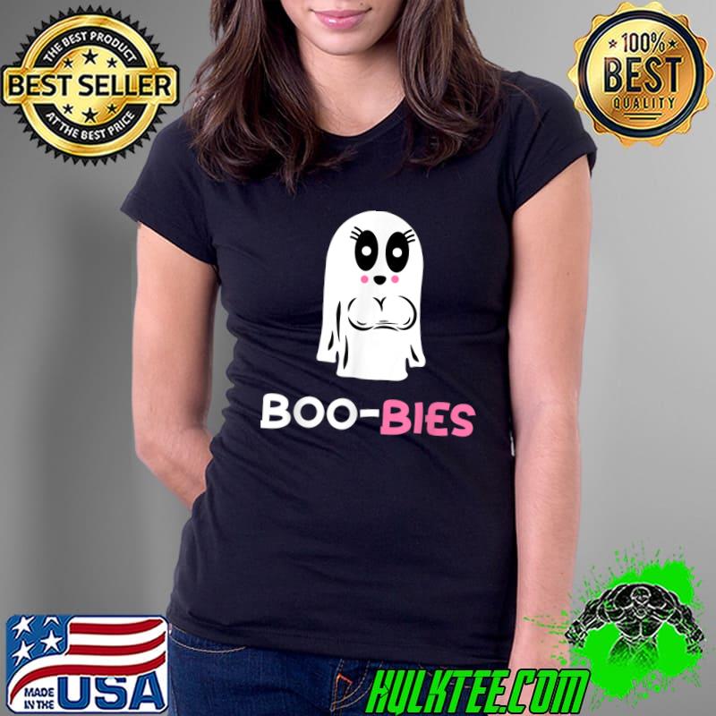 Official funny Female Kawaii Ghost with Boo-Bies, Halloween Costume T-Shirt Ladies Tee Official funny Female Kawaii Ghost with Boo-Bies, Halloween Costume T-Shirt Ladies Tee