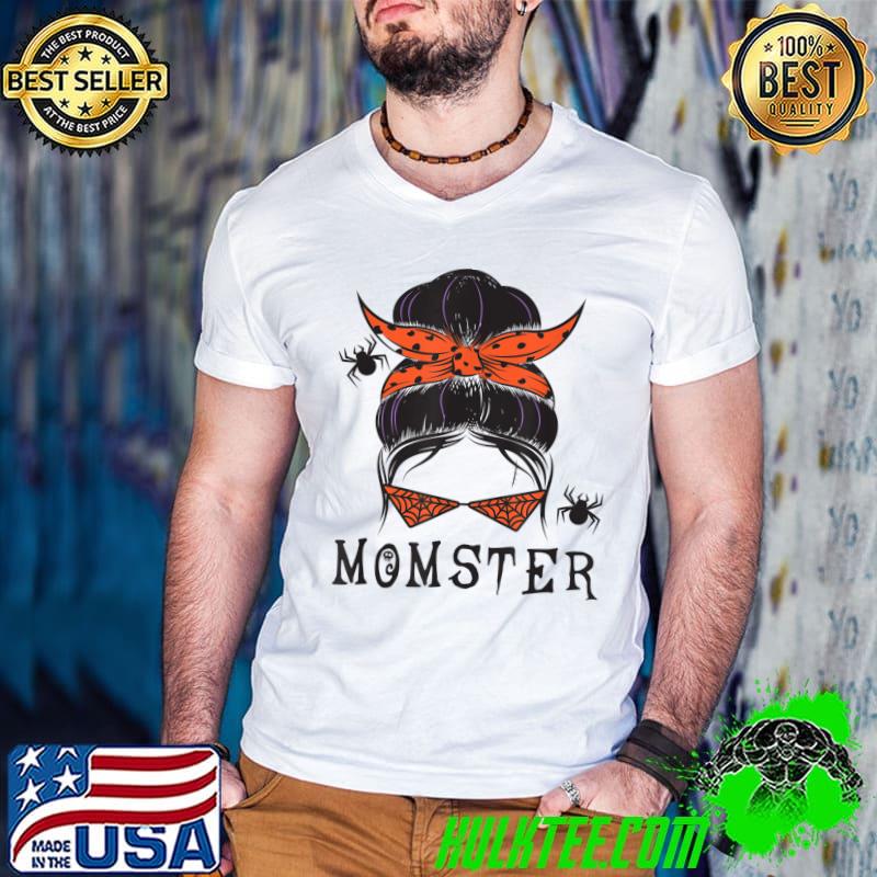 Official funny Momster Halloween Witch Spider Cute Momster Glass Tee T-Shirt