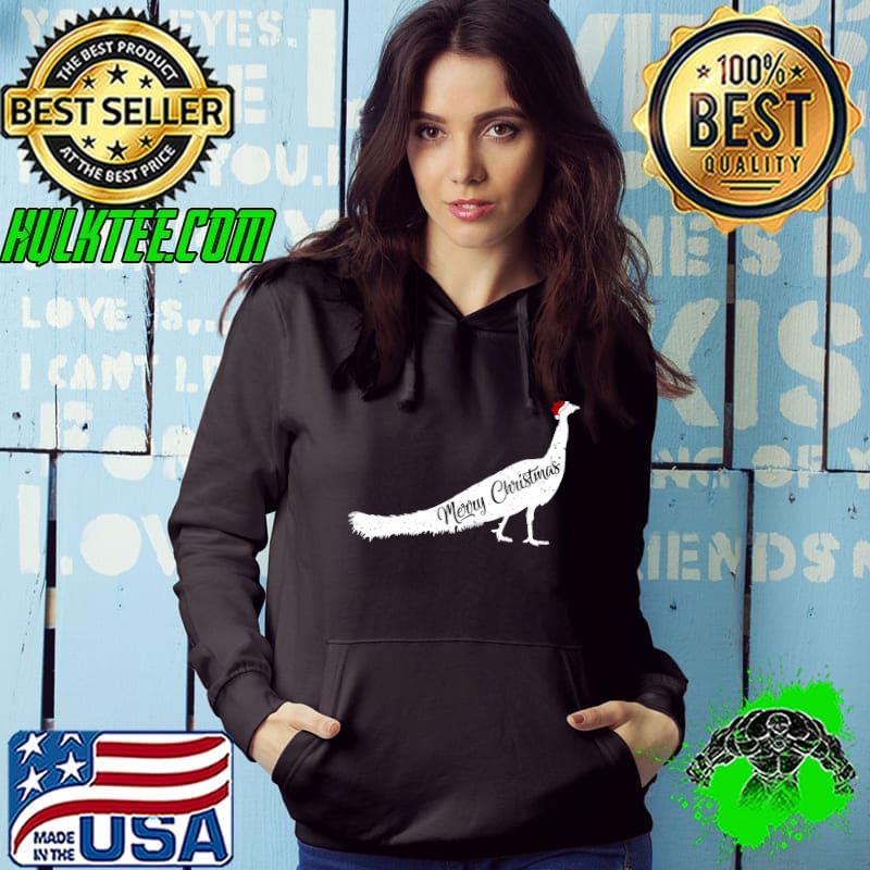 Official funny Peacock Bird Lover Xmas Santa Hat Peacock Christmas T-shirt