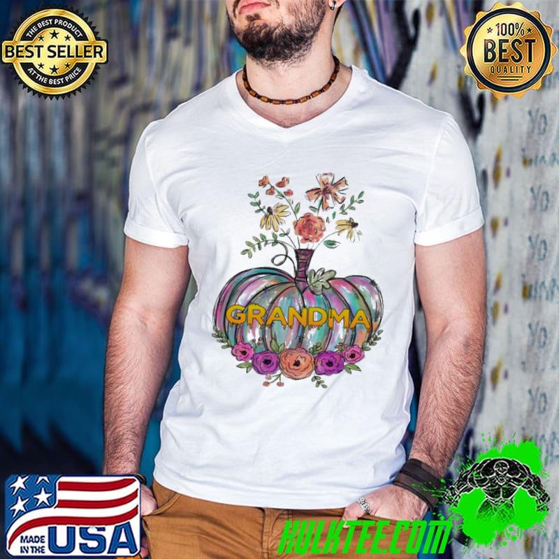 Official grandma Pumpkin Flower Color Shirt