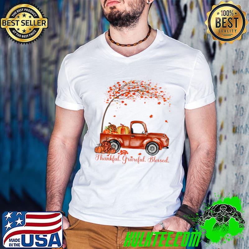 Official Happpy Thanksgiving Day Autumn Fall Maple Leaves Thankful T-shirt
