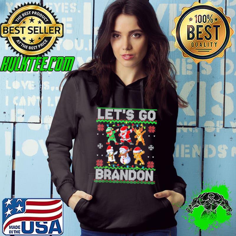 Official Let’s Go Branson Brandon Ugly Christmas Dab Santa Friends T-Shirt