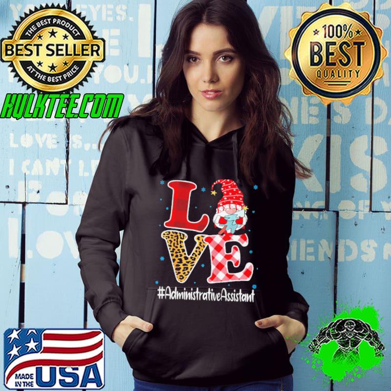 Official Love administrative assistant gnome christmas matching xmas shirt