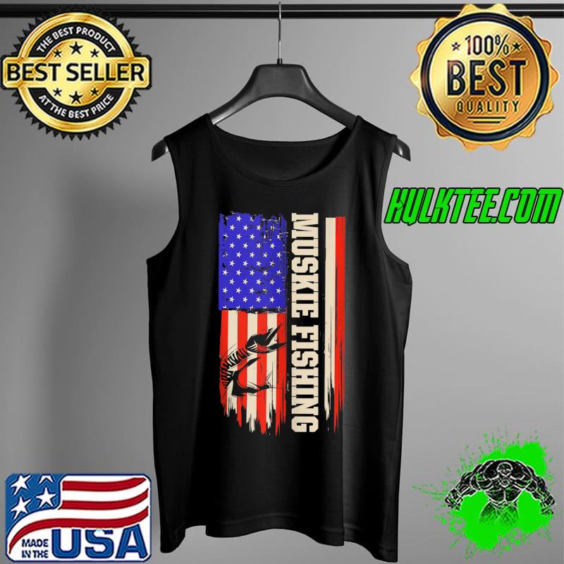 Official muskie Fishing Muskellunge Fisherman American flag T-s Tank Top Official muskie Fishing Muskellunge Fisherman American flag T-s Tank Top