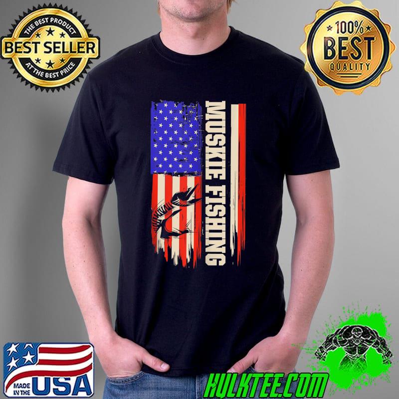 Official muskie Fishing Muskellunge Fisherman American flag T-s Unisex Official muskie Fishing Muskellunge Fisherman American flag T-s Unisex