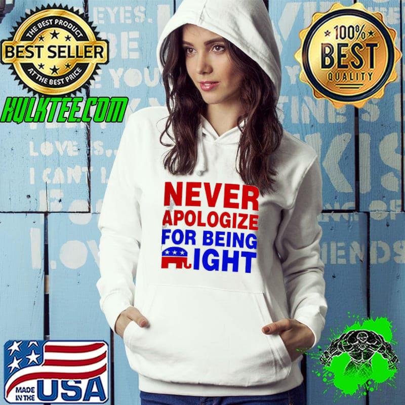 Official Never Apologize For Being Right Shirt