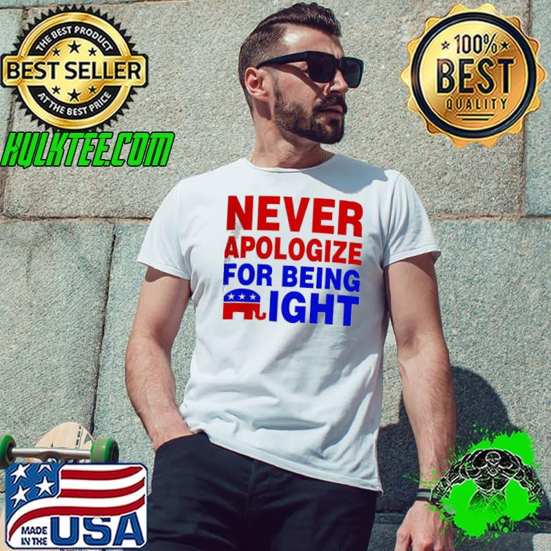 Official Never Apologize For Being Right Shirt Unisex Official Never Apologize For Being Right Shirt Unisex
