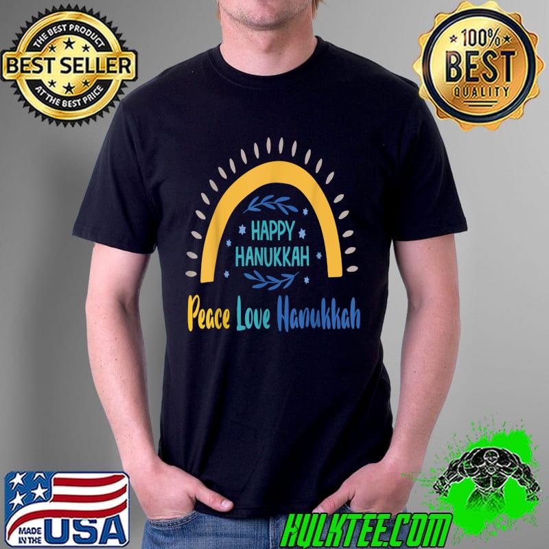 Official peace Love Hanukkah 2021 Jewish Menorah Hanukkah Rainbow T-Shirt Unisex Official peace Love Hanukkah 2021 Jewish Menorah Hanukkah Rainbow T-Shirt Unisex