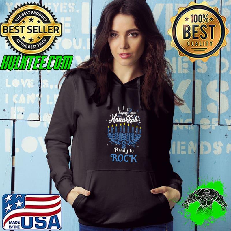 Official ready To Rock Hanukkah Pajamakah Menorah Nine Candles T-shirt