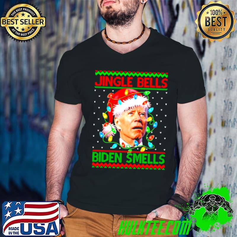 Official Santa Biden Jingle Bells Biden Smells Ugly Christmas Guys V Neck Official Santa Biden Jingle Bells Biden Smells Ugly Christmas Guys V Neck