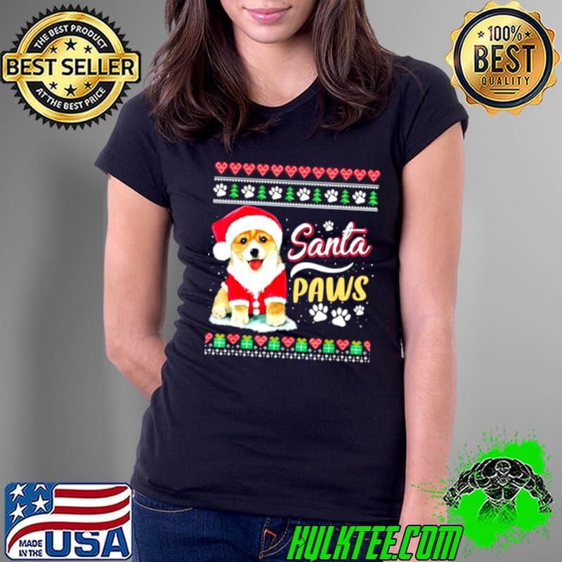 Official Santa Coggi Santa Paws Ugly Christmas Ladies Tee Official Santa Coggi Santa Paws Ugly Christmas Ladies Tee