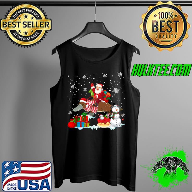 Official santa Riding Platypus Christmas Pajama Family Snowman T-s Tank Top Official santa Riding Platypus Christmas Pajama Family Snowman T-s Tank Top