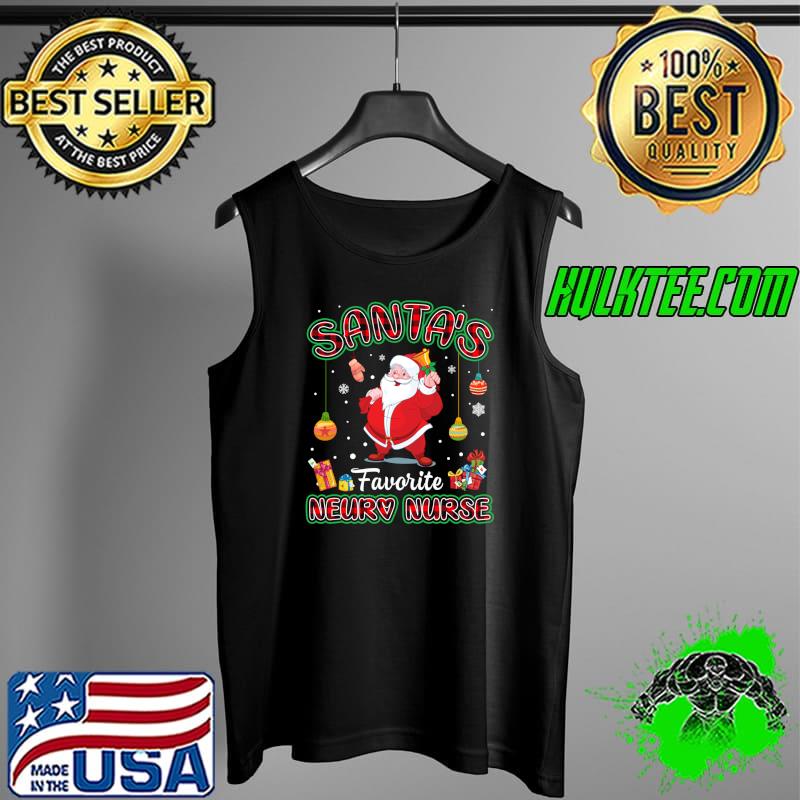 Official santa's Favorite NEURO Nurse Santa Red Plaid Christmas T-s Tank Top Official santa's Favorite NEURO Nurse Santa Red Plaid Christmas T-s Tank Top