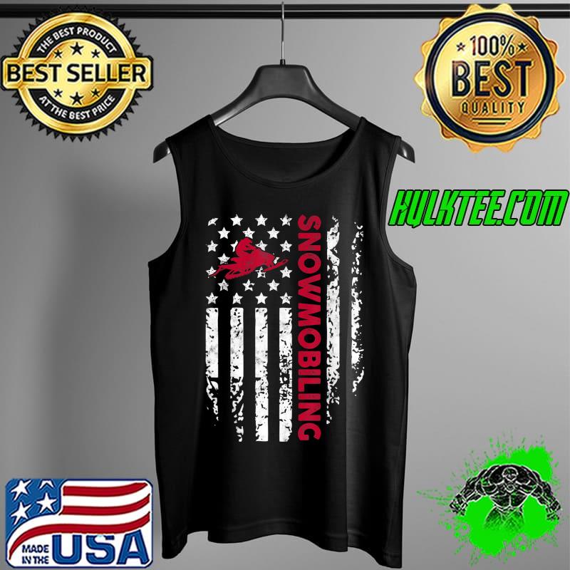 Official Snowmobiling USA Vintage American Flag Patriotic T-Shirt Tank Top Official Snowmobiling USA Vintage American Flag Patriotic T-Shirt Tank Top