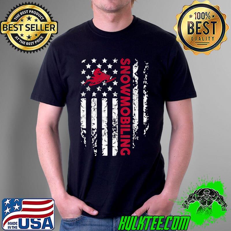 Official Snowmobiling USA Vintage American Flag Patriotic T-Shirt Unisex Official Snowmobiling USA Vintage American Flag Patriotic T-Shirt Unisex