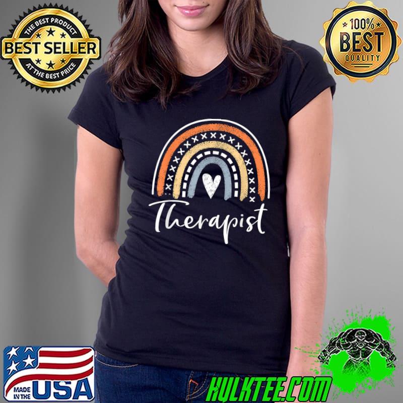 Official Therapist Gifts For Women Funny Rainbow Therapy T-Shirt Ladies Tee Official Therapist Gifts For Women Funny Rainbow Therapy T-Shirt Ladies Tee