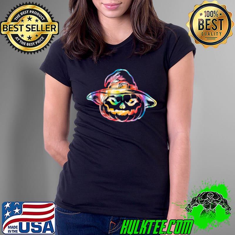 Official Tie Dye Halloween Jack O Lantern Spooky Pumpkin thanksgiving T Shirt Ladies Tee Official Tie Dye Halloween Jack O Lantern Spooky Pumpkin thanksgiving T Shirt Ladies Tee