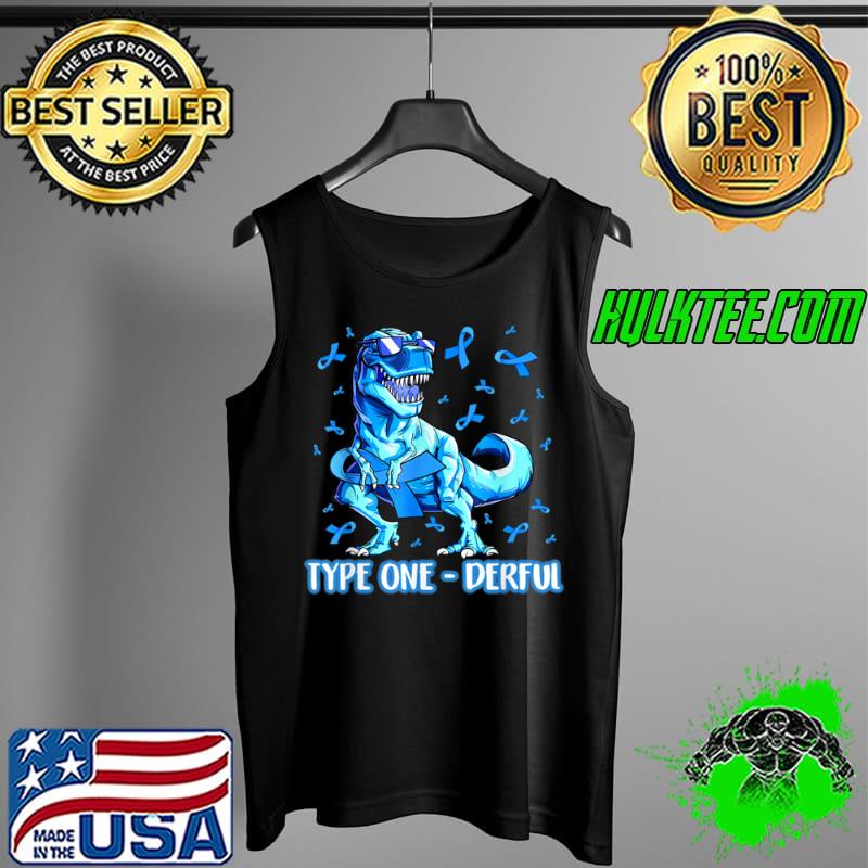 Official Type 1 Diabetes Awareness Blue Ribbon T1D T Rex Dinosaur Boy T Shirt Tank Top Official Type 1 Diabetes Awareness Blue Ribbon T1D T Rex Dinosaur Boy T Shirt Tank Top