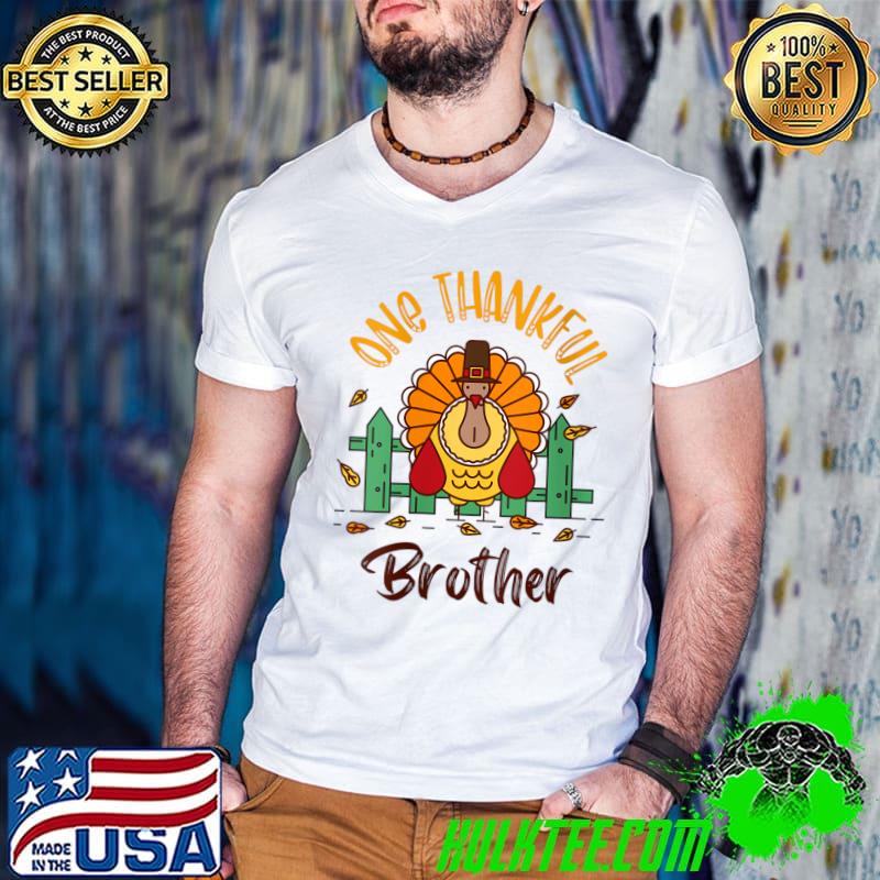 One Thankful BrotherThanksgiving Christmas T-Shirt Guys V Neck One Thankful BrotherThanksgiving Christmas T-Shirt Guys V Neck