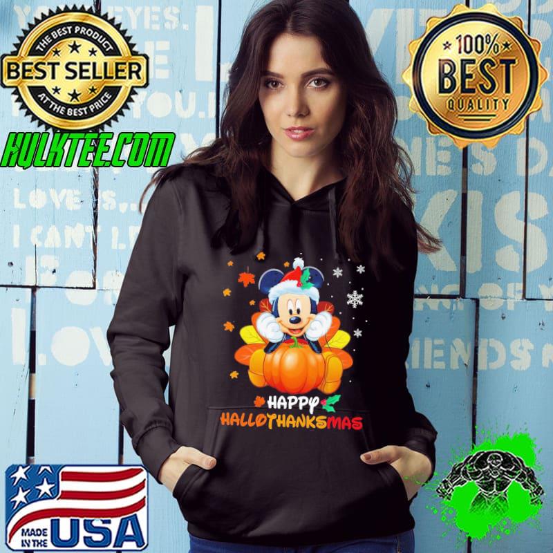 Original Awesome Mickey Mouse Santa Happy Hallothanksmas Shirt