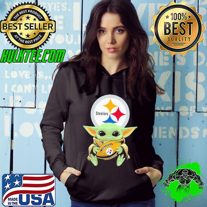 Original Awesome Star Wars Baby Yoda Hug Pittsburgh Steelers Shirt