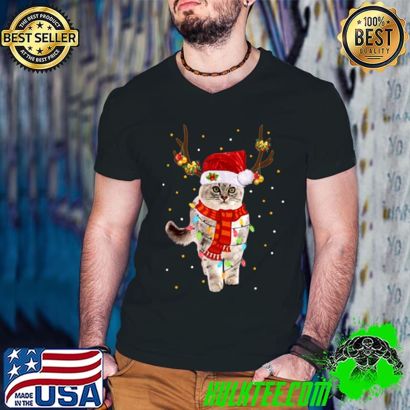 Original Cat Lover Christmas Light Gift Pet Merry Christmas T Shirt