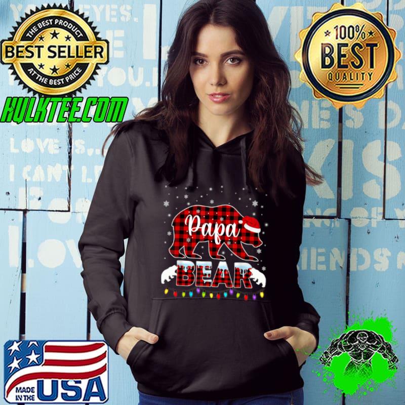 Original Christmas Pajama Matching Family Red Plaid Papa Bear T Shirt