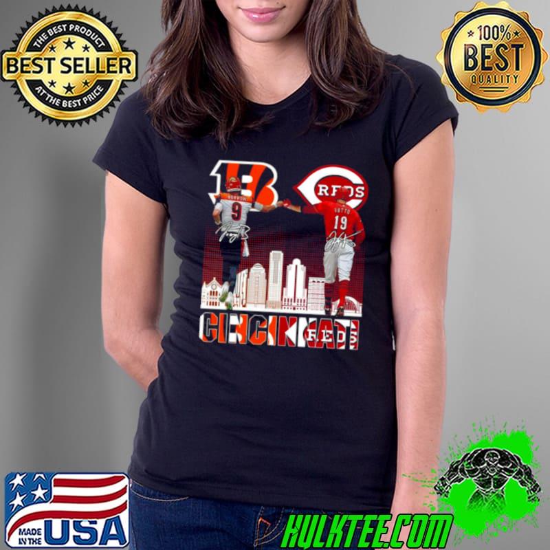 Original Cincinnati Bengals Burrow And Cincinnati Reds Castellanos Signature Shirt Ladies Tee Original Cincinnati Bengals Burrow And Cincinnati Reds Castellanos Signature Shirt Ladies Tee