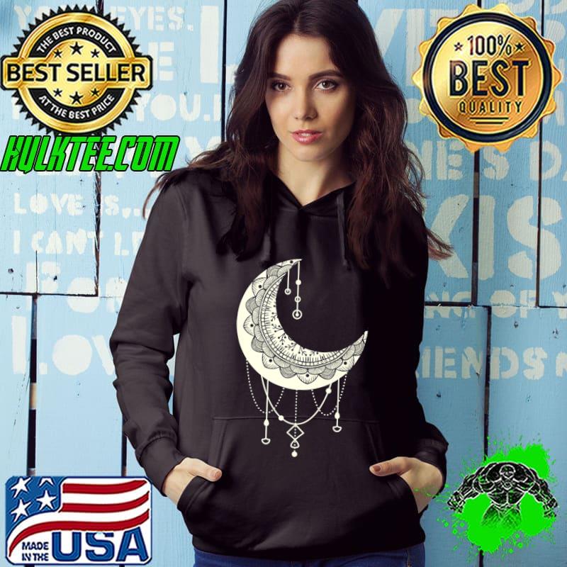 Original crescent Moon Mandala Art Yoga Om Meditation Boho Arabic Premium T-Shirt Hoodie Original crescent Moon Mandala Art Yoga Om Meditation Boho Arabic Premium T-Shirt Hoodie