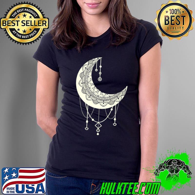 Original crescent Moon Mandala Art Yoga Om Meditation Boho Arabic Premium T-Shirt Ladies Tee Original crescent Moon Mandala Art Yoga Om Meditation Boho Arabic Premium T-Shirt Ladies Tee