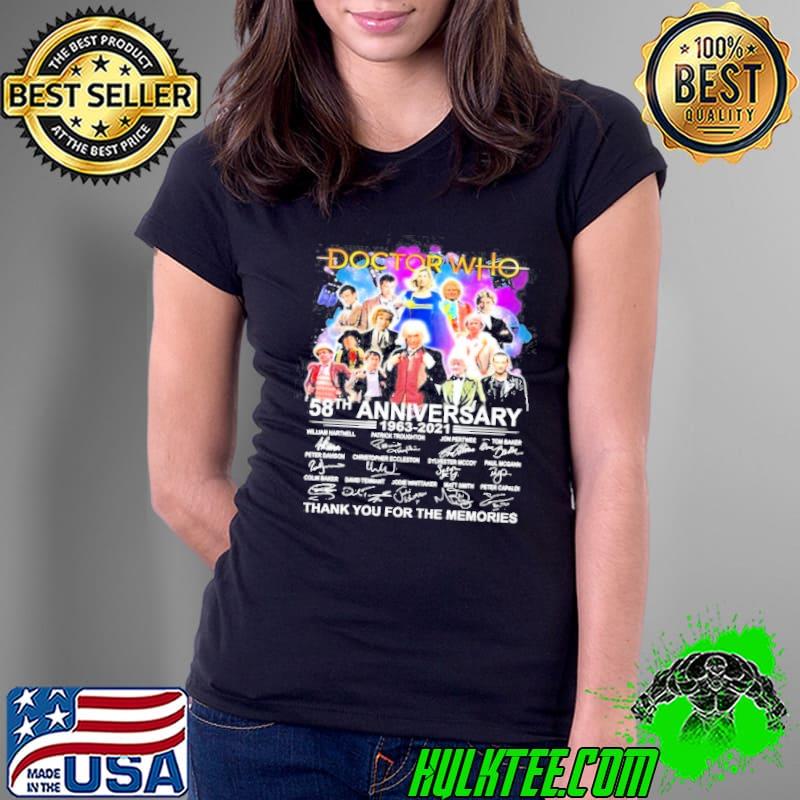 Original Doctor Who 58th anniversary 1963 2021 signatures thank you for the memories Ladies Tee Original Doctor Who 58th anniversary 1963 2021 signatures thank you for the memories Ladies Tee