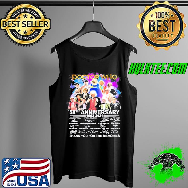 Original Doctor Who 58th anniversary 1963 2021 signatures thank you for the memories Tank Top Original Doctor Who 58th anniversary 1963 2021 signatures thank you for the memories Tank Top