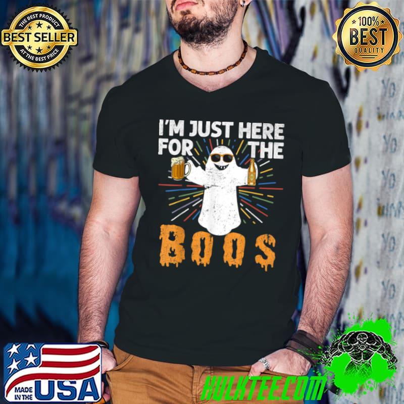 Original Funny Halloween I’m Just Here For The Boos Ghost Costume T Shirt