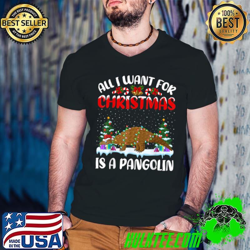 Original Funny Santa Hat All I Want For Christmas Is A Pangolin T Shirt