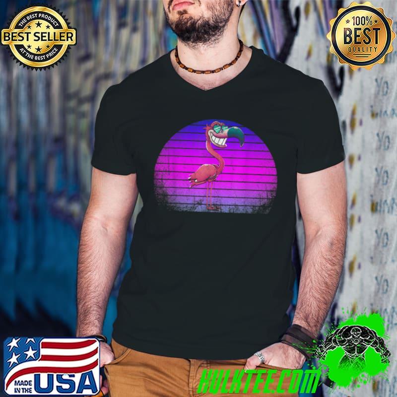 Original Funny Sunglasses Vaporwave Cool Tropical Bird Flamingo T Shirt