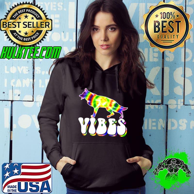Original german Shepard Vibes Dog Puppy Tie Dye Silhouette T-shirt